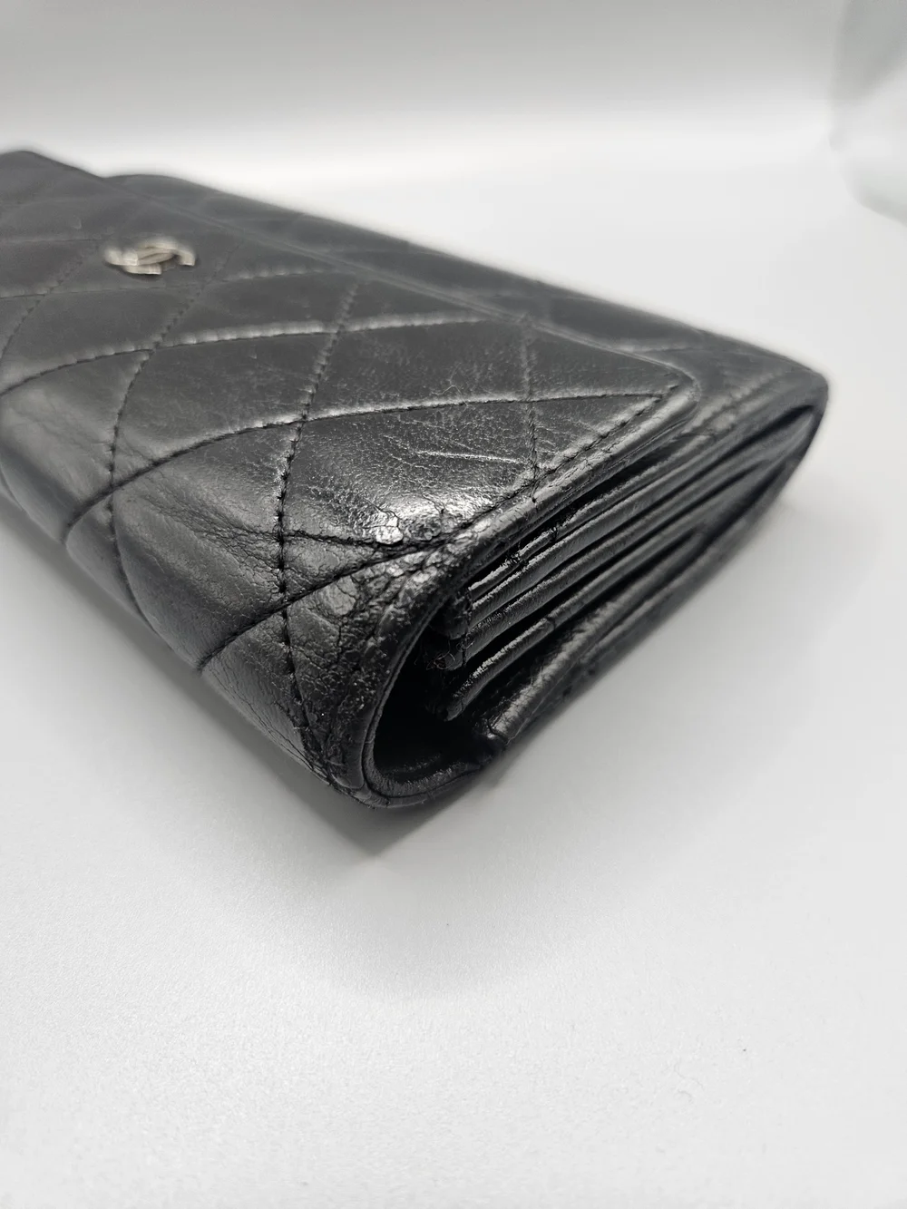 🖤CHANEL Authentic Black Quilted Leather Flap Wallet with Silver CC🖤